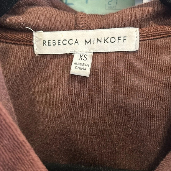 Rebecca Minkoff Janine Velour Hoodie Brown - Picture 3 of 5